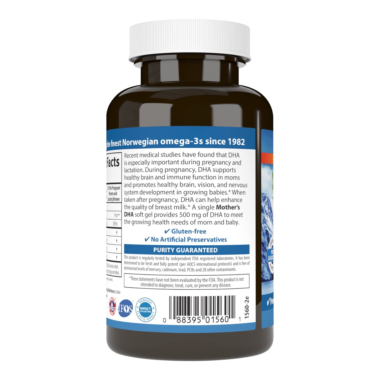 Carlson Mother's DHA 500 mg Prenatal – Fetal Development & Immune Health, 60 Softgels