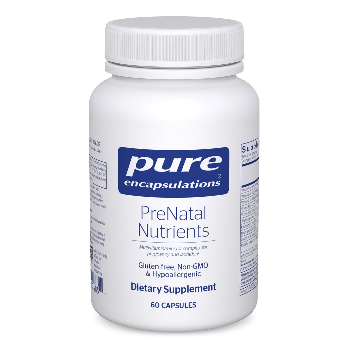 Pure Encapsulations PreNatal Nutrients – Prenatal Vitamin for Pregnancy & Lactation – Gluten Free & Non-GMO | 60 Capsules
