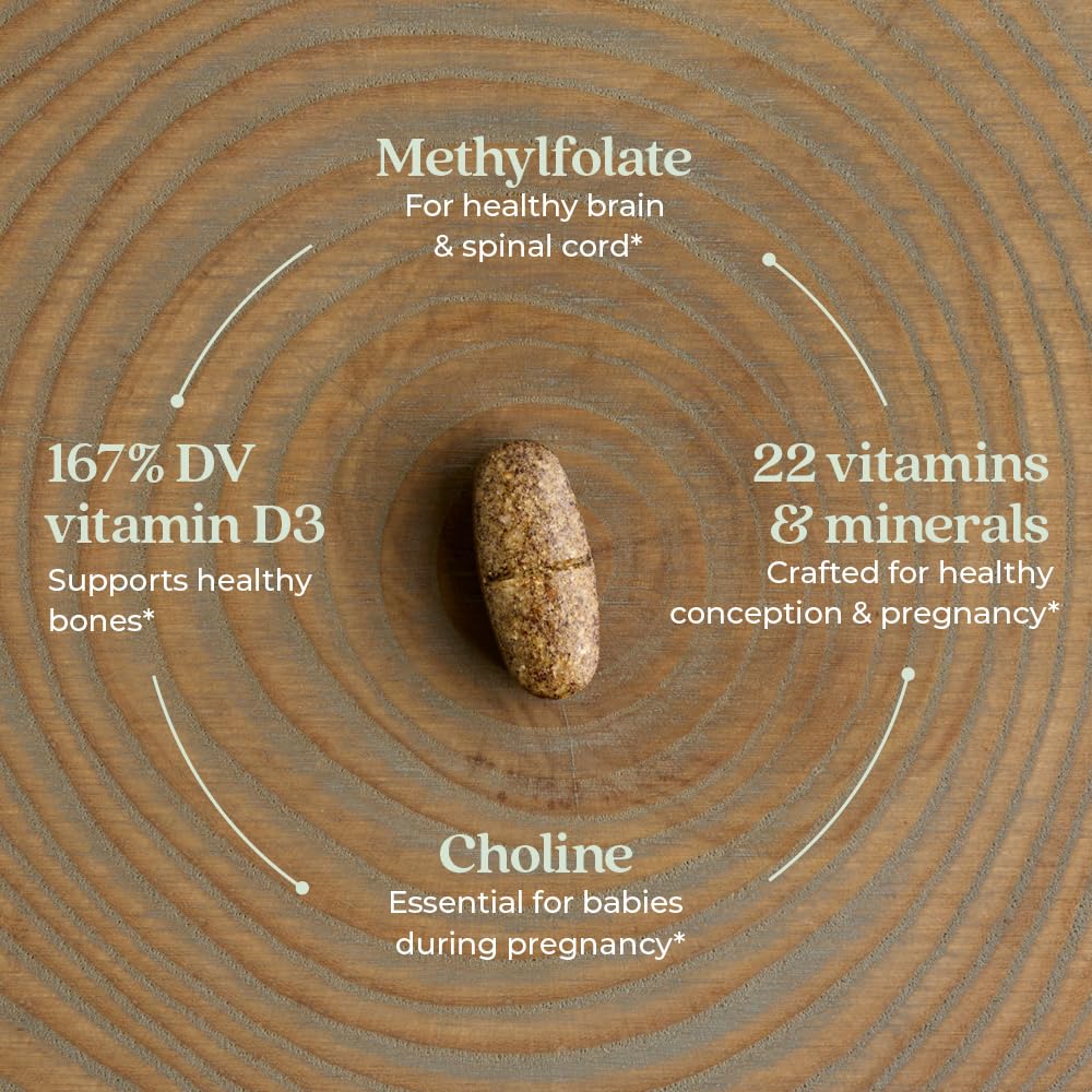 New Chapter Prenatal Vitamins | One Daily Methylfolate & Choline | 60 Count