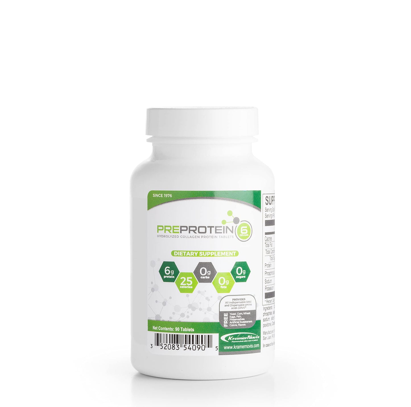 PreProtein® Unflavored Hydrolyzed Collagen Tablets – Sugar-Free, 90 Tablets