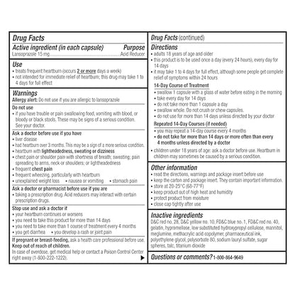 Prevacid 24HR Lansoprazole 15 mg – 42 Count | 24-Hour Heartburn Relief