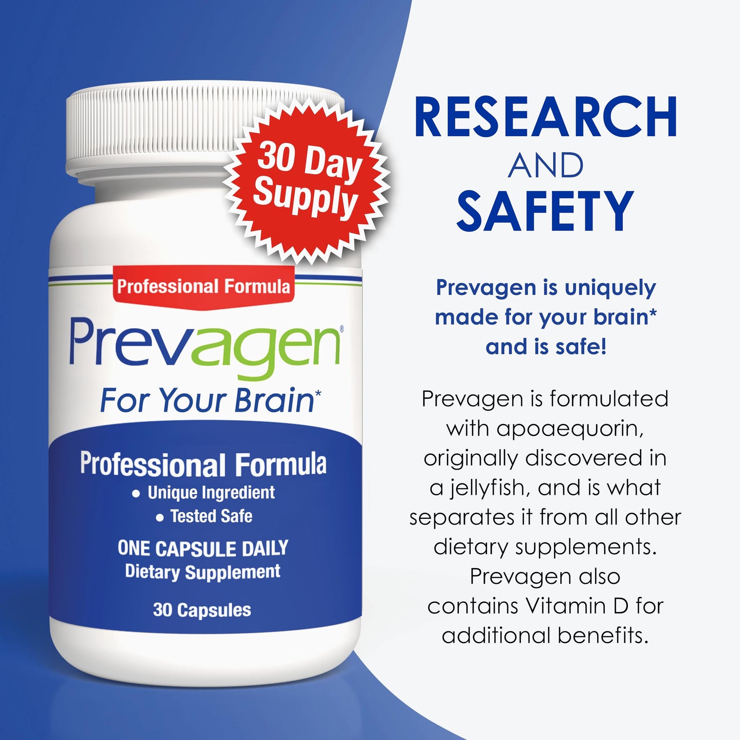Prevagen Professional Formula - 90 Capsules | Apoaequorin 40mg + Vitamin D3 | 7-Day Pill Minder