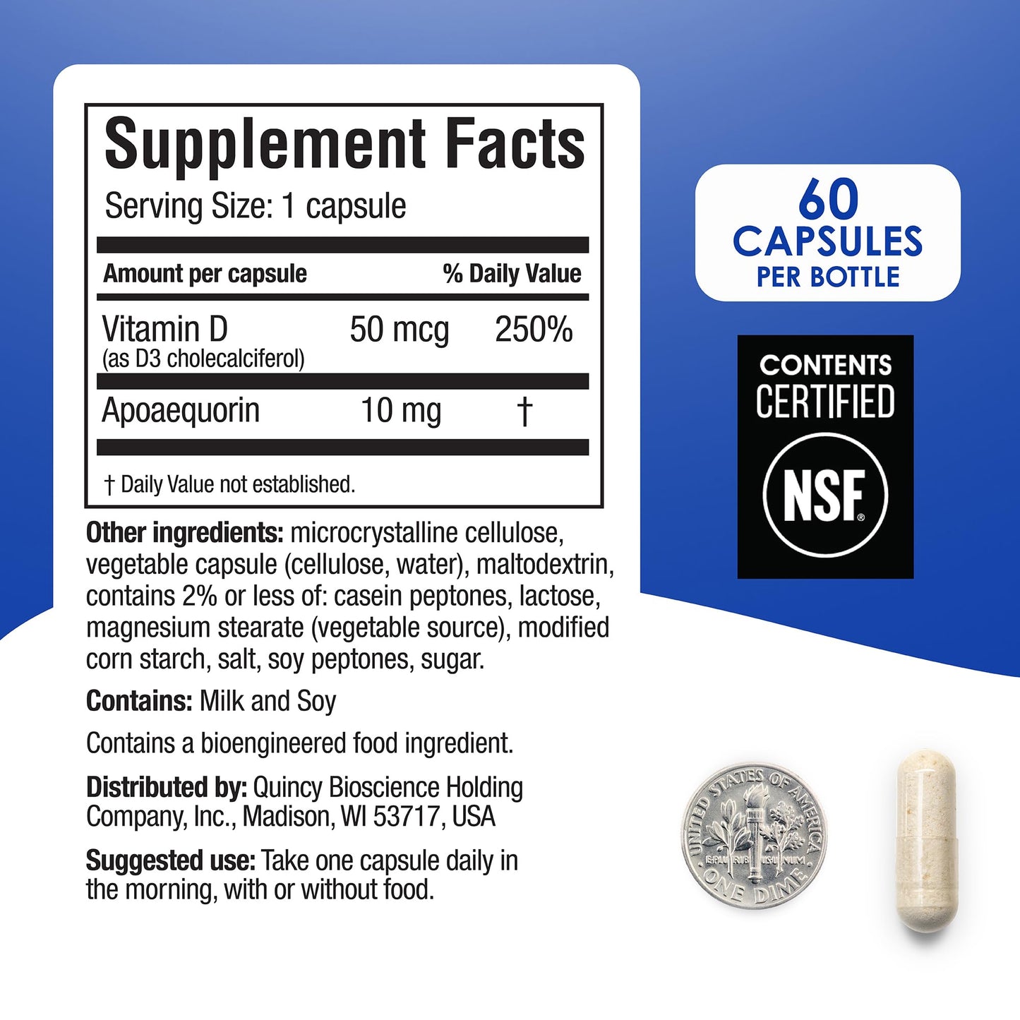 Prevagen Regular Strength – 120 Capsules (4 Month Supply) | Apoaequorin 10 mg + Vitamin D3