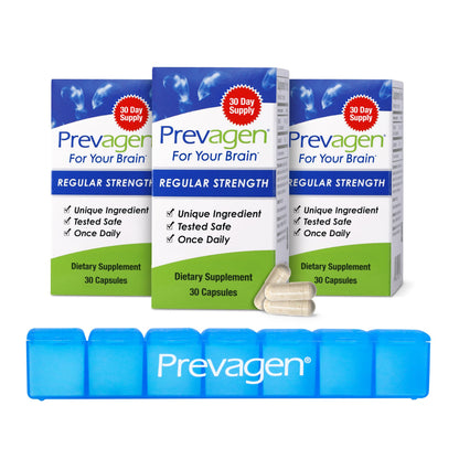 Prevagen Regular Strength - 90 Capsules (3 Month Supply) | Apoaequorin + Vitamin D3 | 7-Day Pill Minder