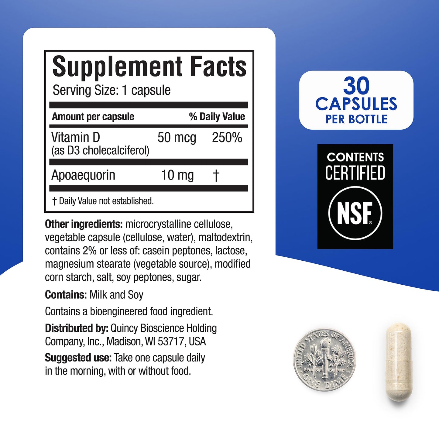 Prevagen Regular Strength - 30 Capsules | Apoaequorin + D3