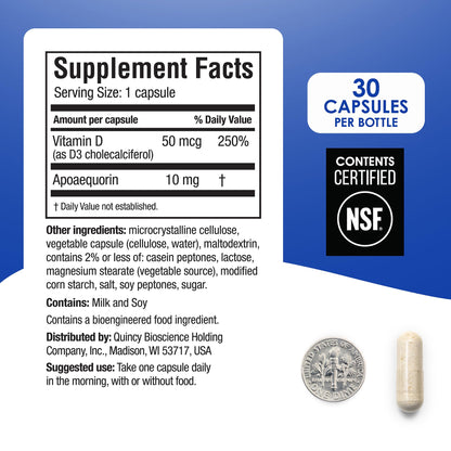 Prevagen Regular Strength – 30 Capsules (2 Pack) | 10 mg Apoaequorin + Vitamin D3