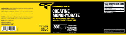 Primaforce Creatine Monohydrate Powder 300 Grams - Micronized, Gluten Free, Non-GMO