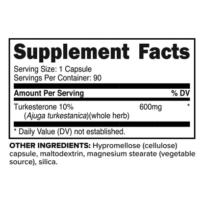 Primaforce Turkesterone 600mg, 90 Capsules – Non-GMO & Gluten Free