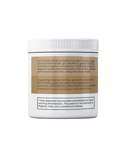 Primal Being Grassfed Colostrum Powder – Immune Support, Gut Health, Recovery (90 g, 3000 mg/serving)