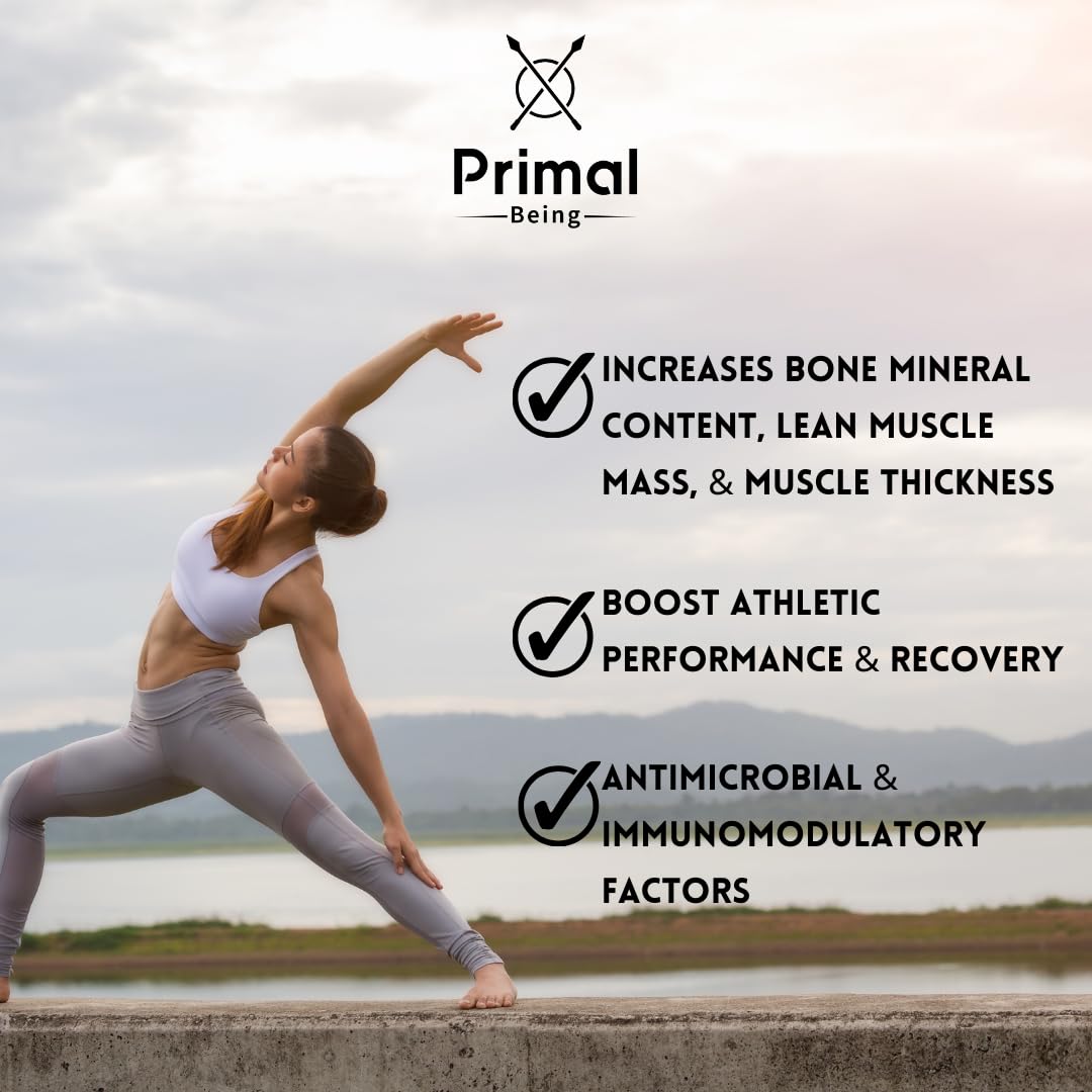 Primal Being Grassfed Colostrum Powder – Immune Support, Gut Health, Recovery (90 g, 3000 mg/serving)