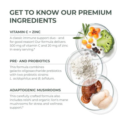 Primal Harvest Immune Defense 10-in-1 - Probiotics, Zinc, C, D3, K2 for Daily Immune Support