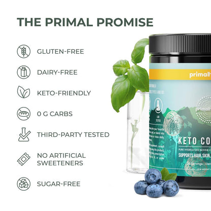 Primal Harvest Keto Collagen Powder with MCT Oil – Hydrolyzed Collagen Peptides, 10 oz, Unflavored