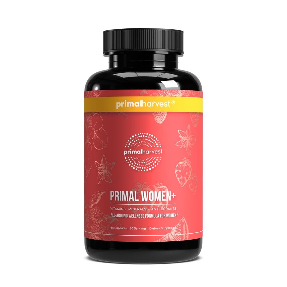 Primal Harvest Women+ Multivitamin — Energy, Immune Support, Skin Health, 60 Capsules