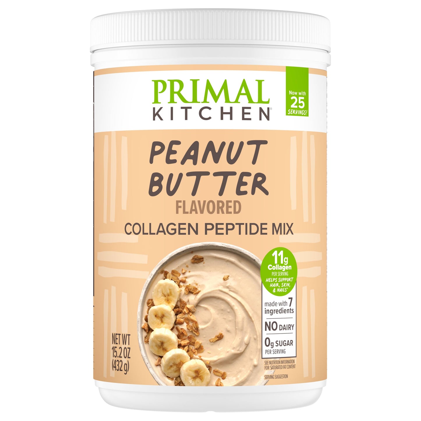 Primal Kitchen Peanut Butter Flavor Collagen Fuel Drink Mix 14.3 oz