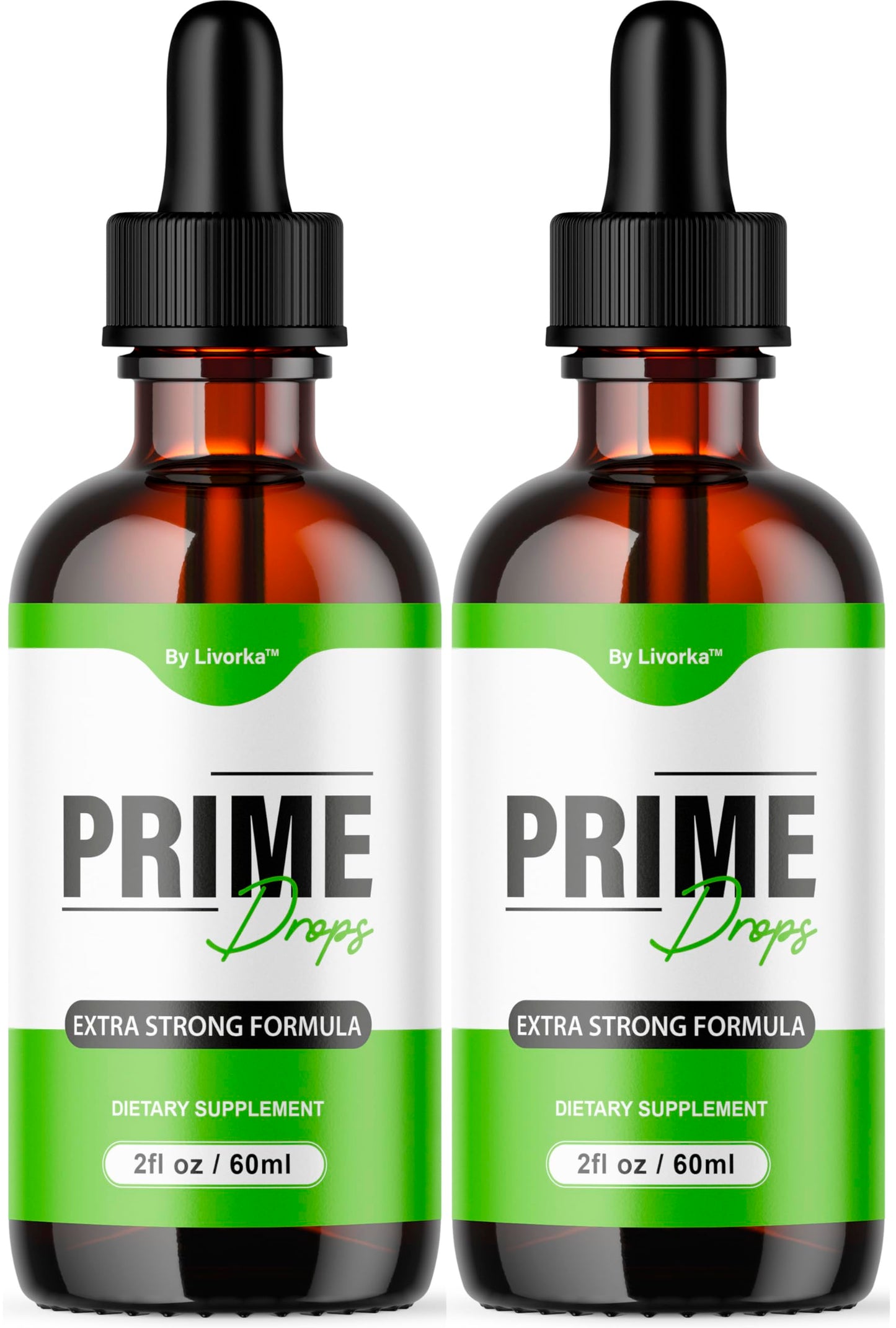 (2 Pack) Prime Drops for Men - Liquid All Natural | Maximum Strength PrimeDrops Formula - 2 Bottles for 2 Months