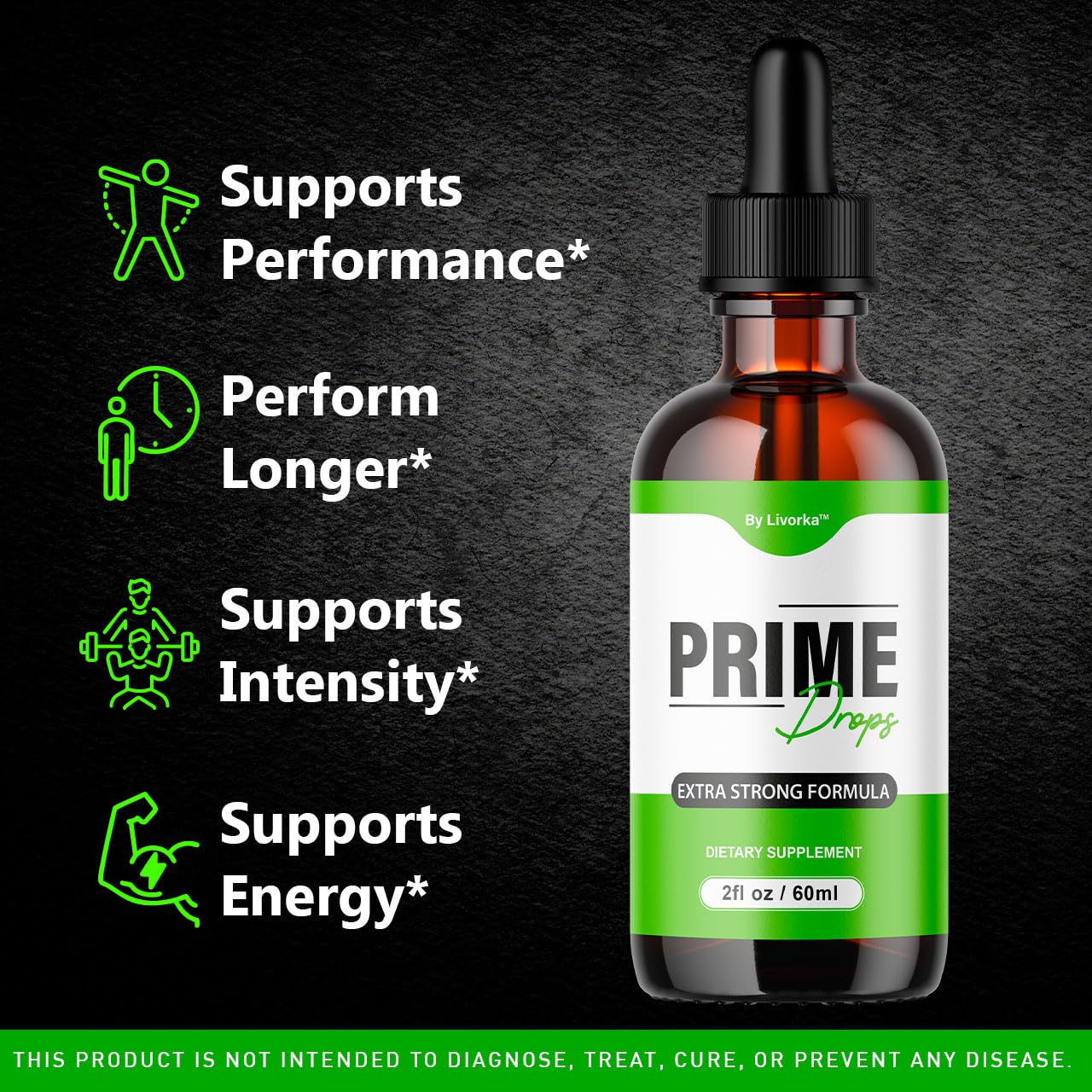 (2 Pack) Prime Drops for Men - Liquid All Natural | Maximum Strength PrimeDrops Formula - 2 Bottles for 2 Months