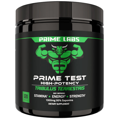 Prime Labs Tribulus Terrestris for Men 1300mg – Enhanced with 95% Saponins – Energy, Vitality, Strength – 120 Count