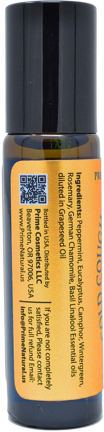 Prime Natural Cold Cough Congestion Relief Essential Oil Roll-On 10ml