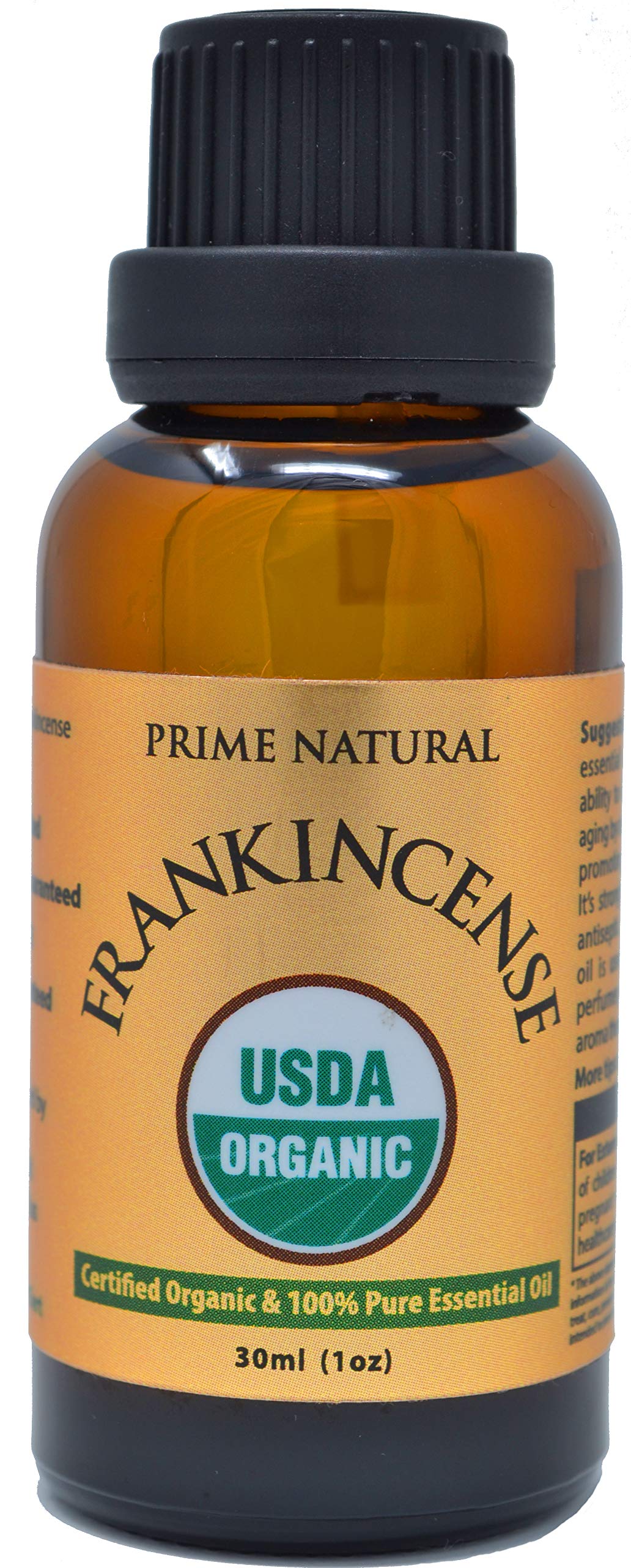 Prime Natural Organic Frankincense Essential Oil 30ml Pure Undiluted for Relaxation, Skin Care & Calming Meditation
