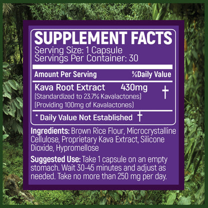 PRIMO KAVA Kava Capsules – Authentic Fiji Kava | 100mg Kavalactones | 30 Count