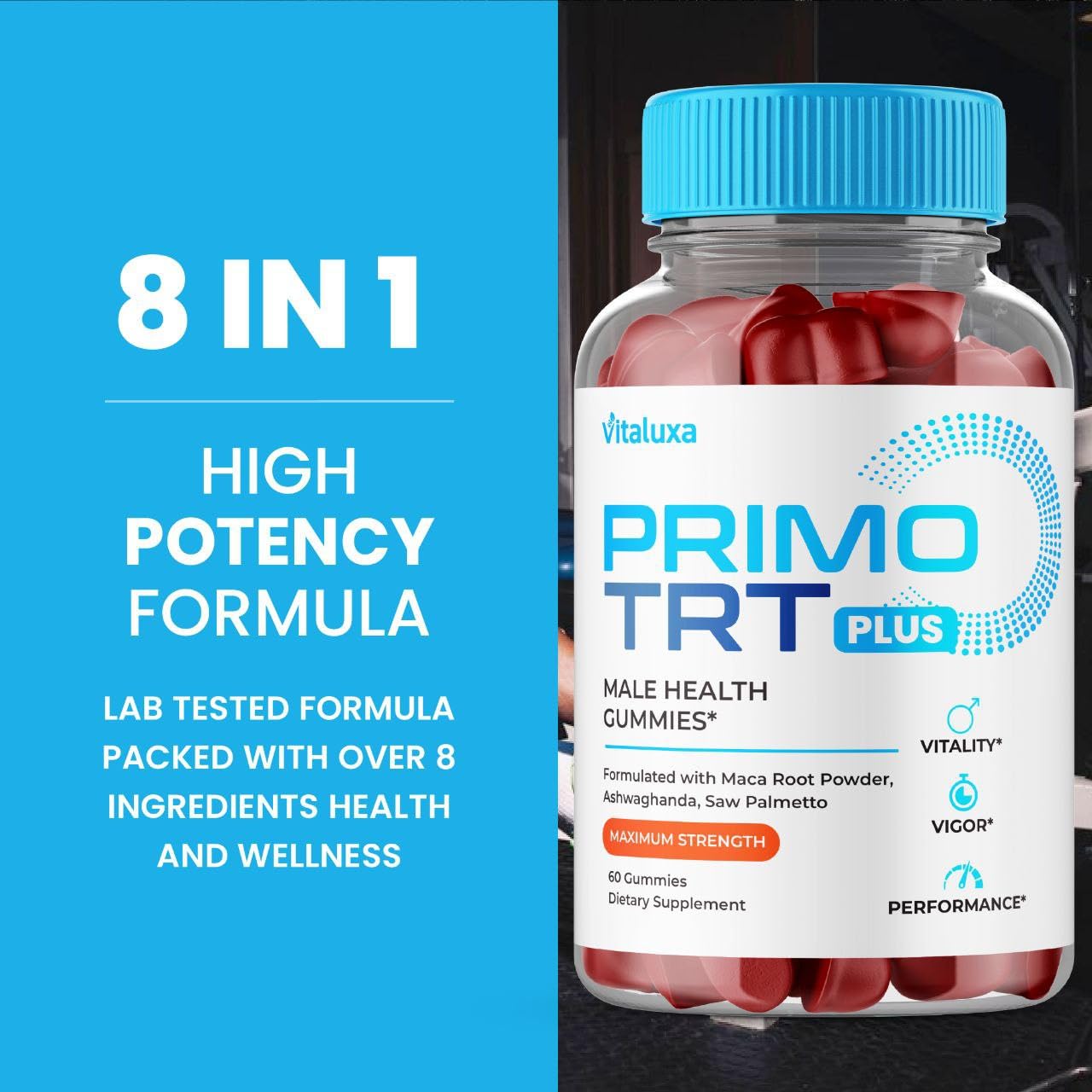 Primo TRT Gummies – Plus Advanced Performance Blend, 60 Gummies