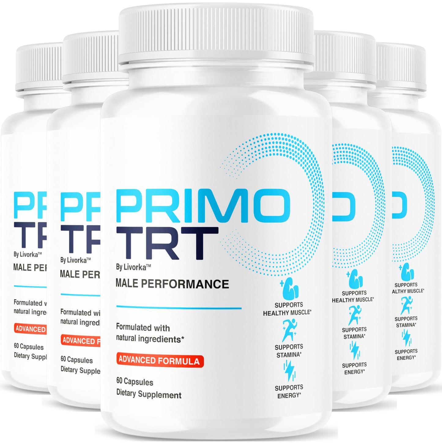Primo TRT Pills (5 Pack) – Official Male TRT Capsules, 300 Capsules