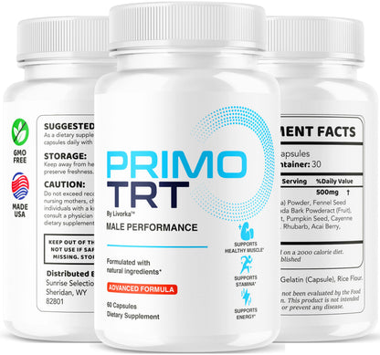 3-Pack Primo TRT Pills – Official PrimoTRT for Men (180 Capsules)