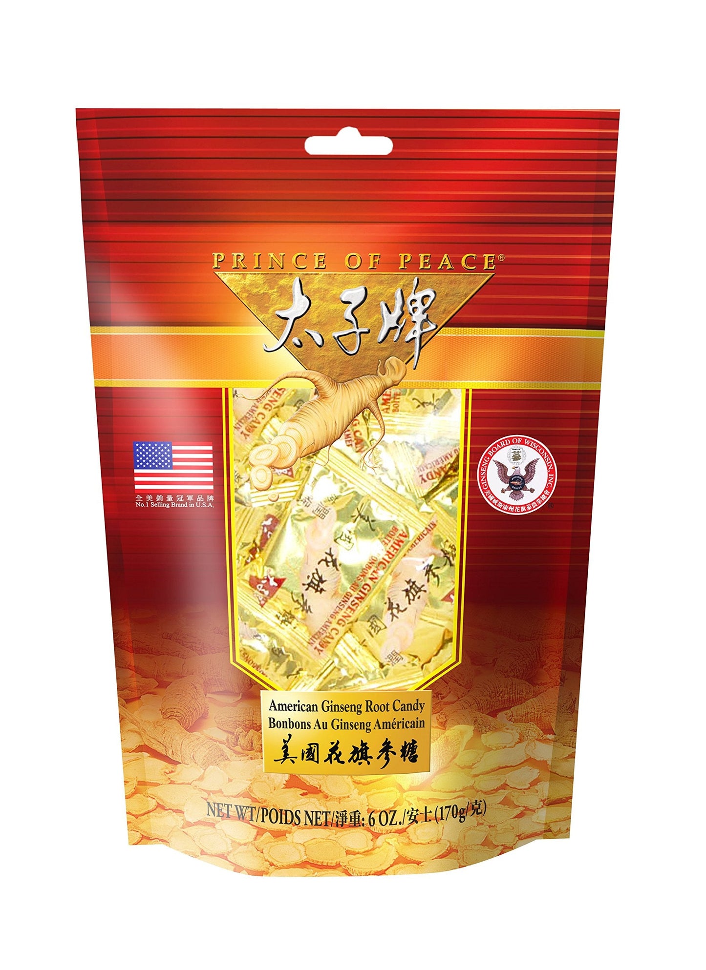 Prince of Peace American Ginseng Root Candy (6oz) - Chewy Ginseng Candy
