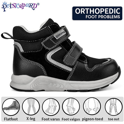 Princepard Orthopedic Shoes for Toddlers & Kids | Arch & Ankle Support High-Top Sneakers