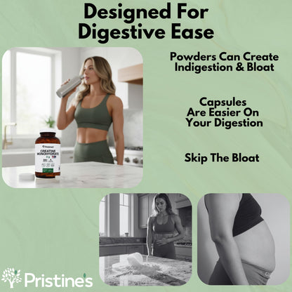 PRISTINE'S Creatine Monohydrate Capsules – NSF Certified, 75 Day Supply, 3G Muscle Growth & Recovery