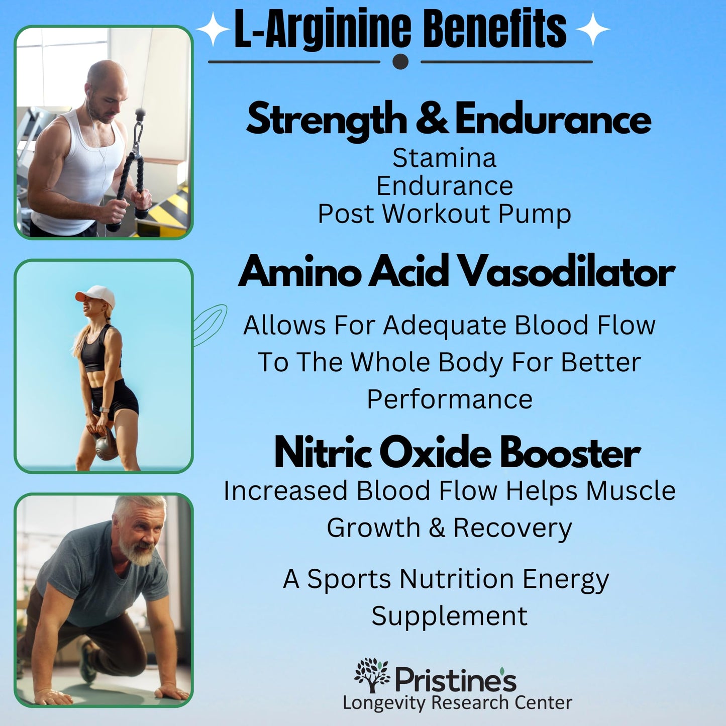 PRISTINE'S L Arginine 1000mg Capsules | 90 Day Supply | Nitric Oxide & Pre-Workout