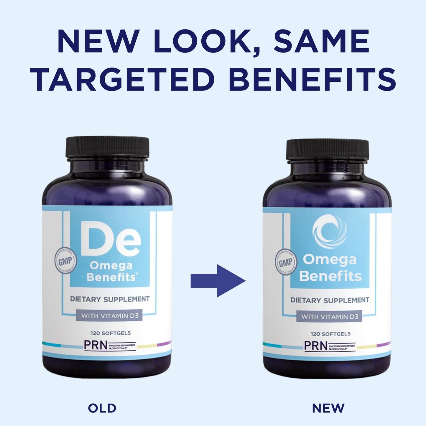 PRN DE Omega-3 Supplement - 120 Softgels, 30-Day Supply | rTG EPA 1680mg / DHA 560mg + Vitamin D