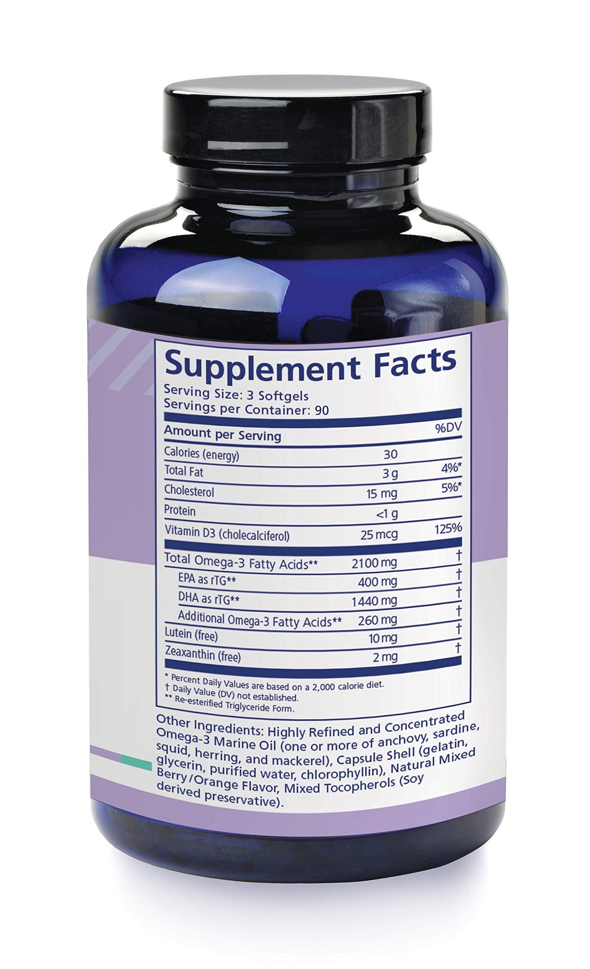 PRN nūmaqula Omega-3 Supplement – 270 Softgels (90-Day) with Lutein & Zeaxanthin | 1400mg DHA / 400mg EPA