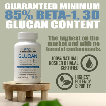 Glucan Elite 85% Beta 1,3D Glucan 500mg – 60 VCaps | BGF-Immune Potency | Pro Formulations MD (Pack of 3)