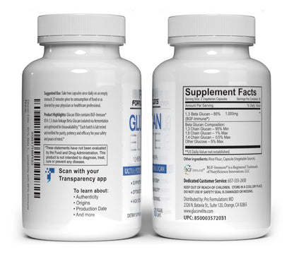 Glucan Elite 85% Beta 1,3D Glucan 500mg – 60 VCaps | BGF-Immune Potency | Pro Formulations MD (Pack of 3)