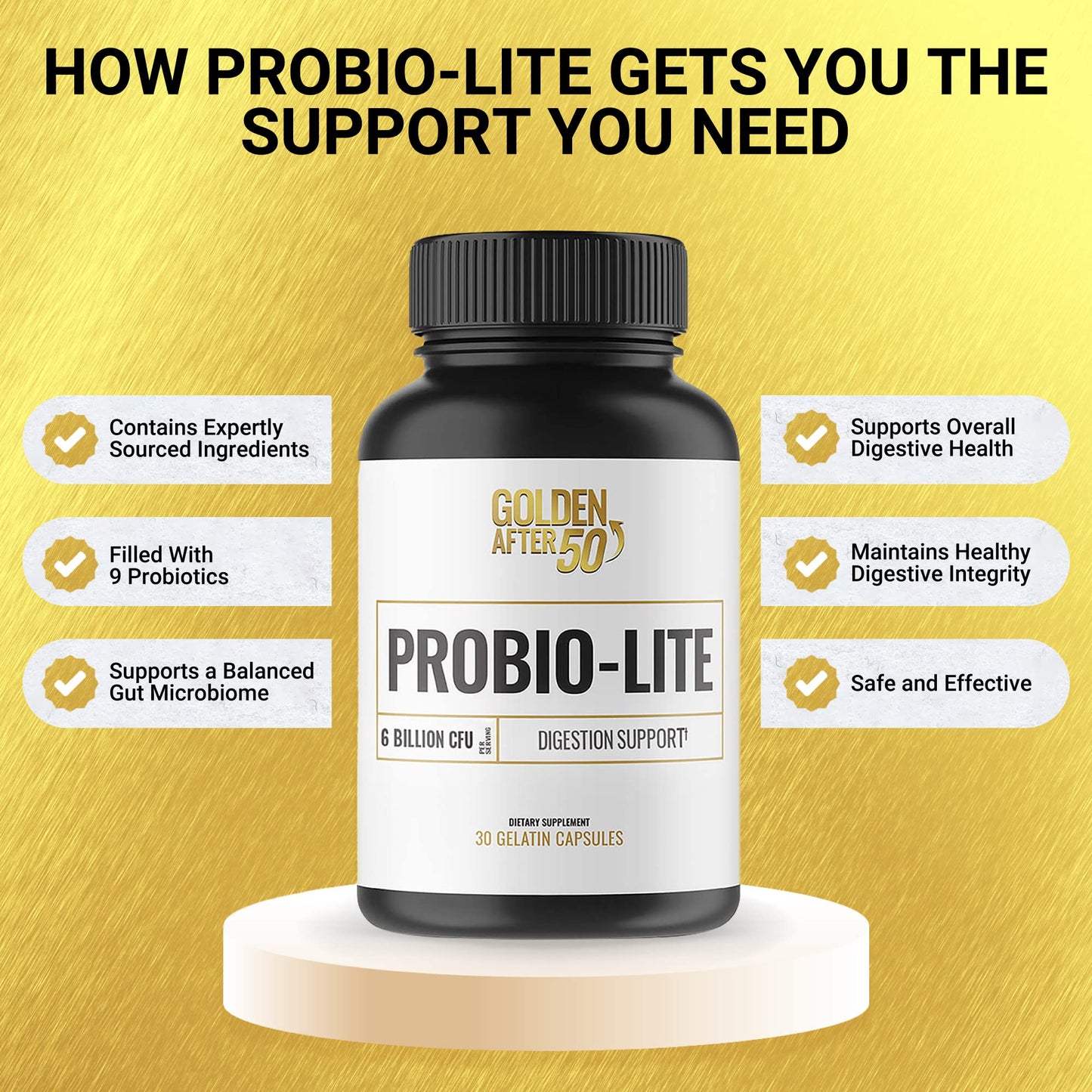 Golden After 50 Probio-Lite – Gut Health & Digestion Support | Probiotics for Men & Women