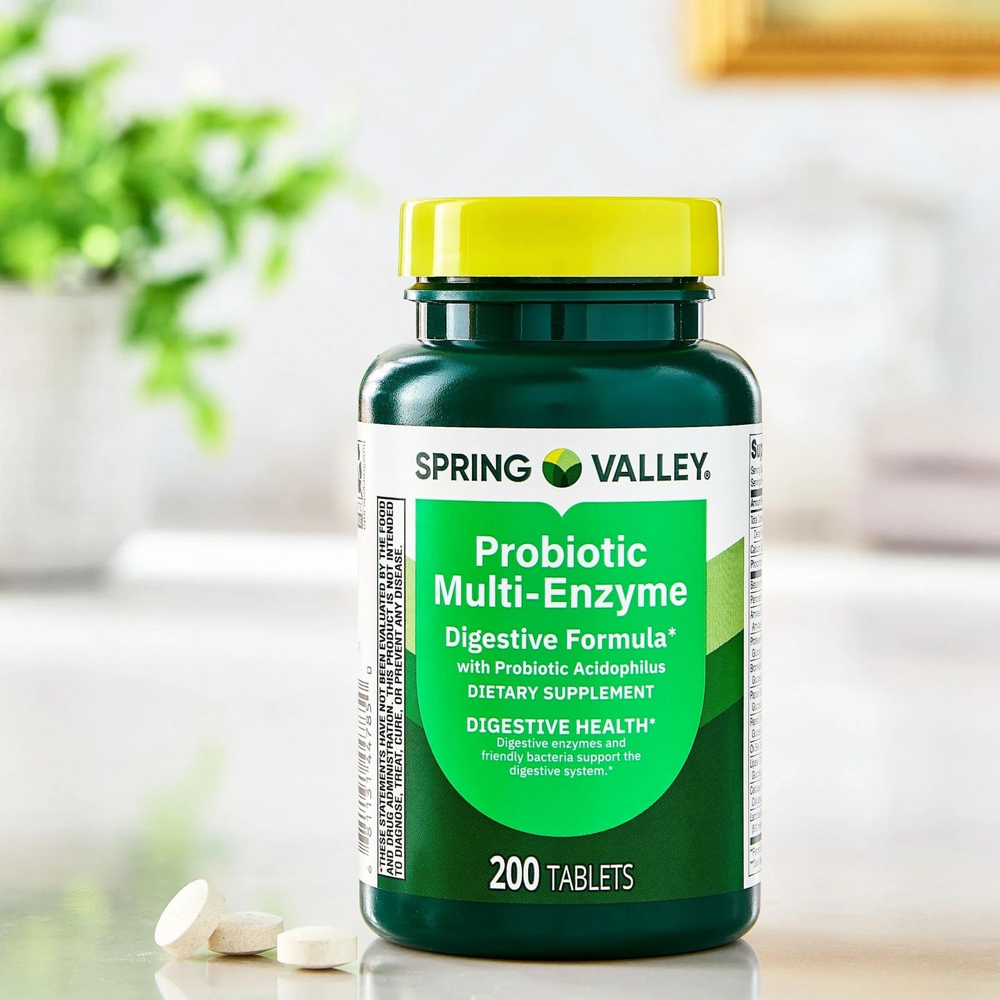 Probiotic Multi-Enzyme Digestive Formula Tablets – 200 Count | Supports Digestion & Gut Health