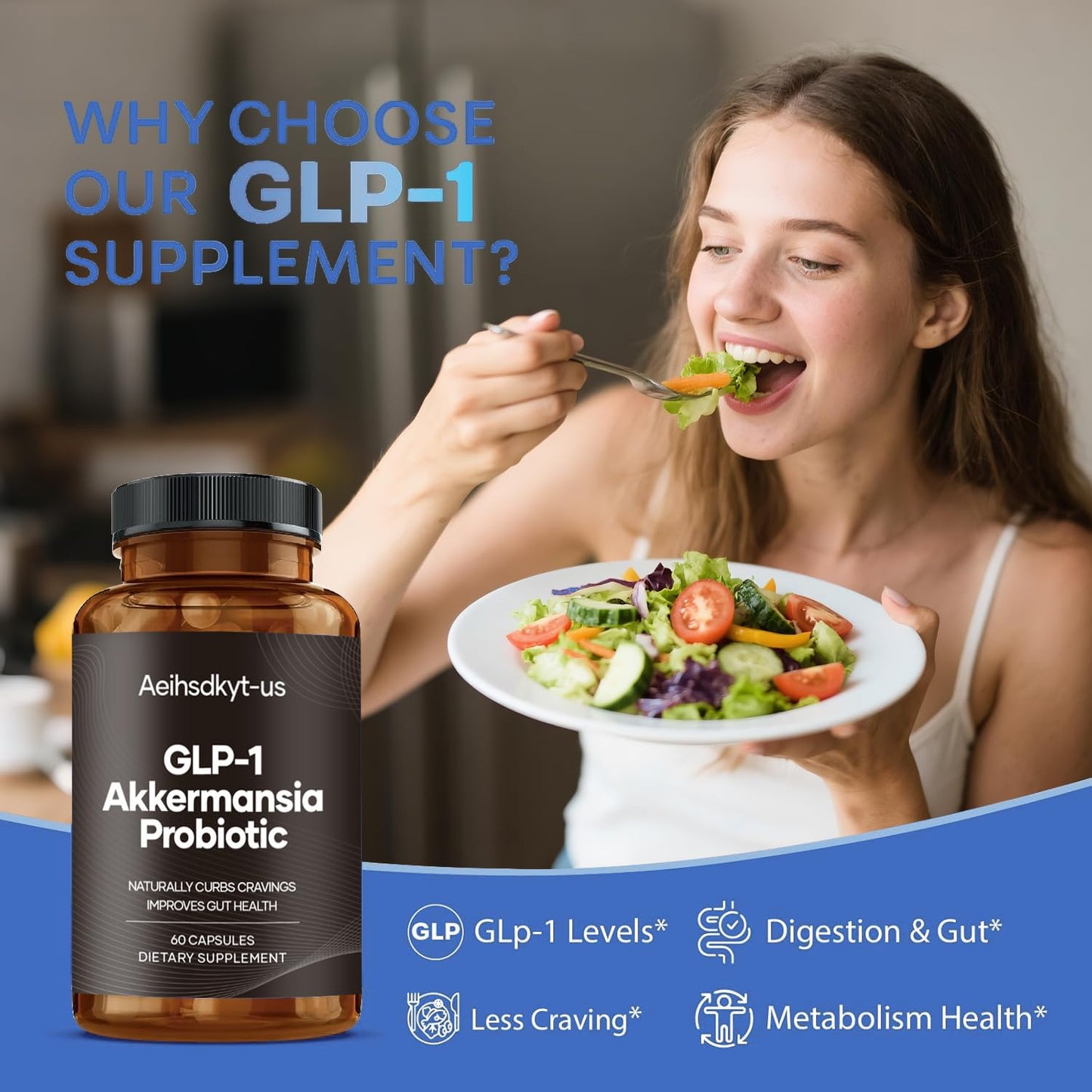GLP-1 Supplement for Women & Men | Hunger & Metabolism Support – USA Made (60 Capsules)