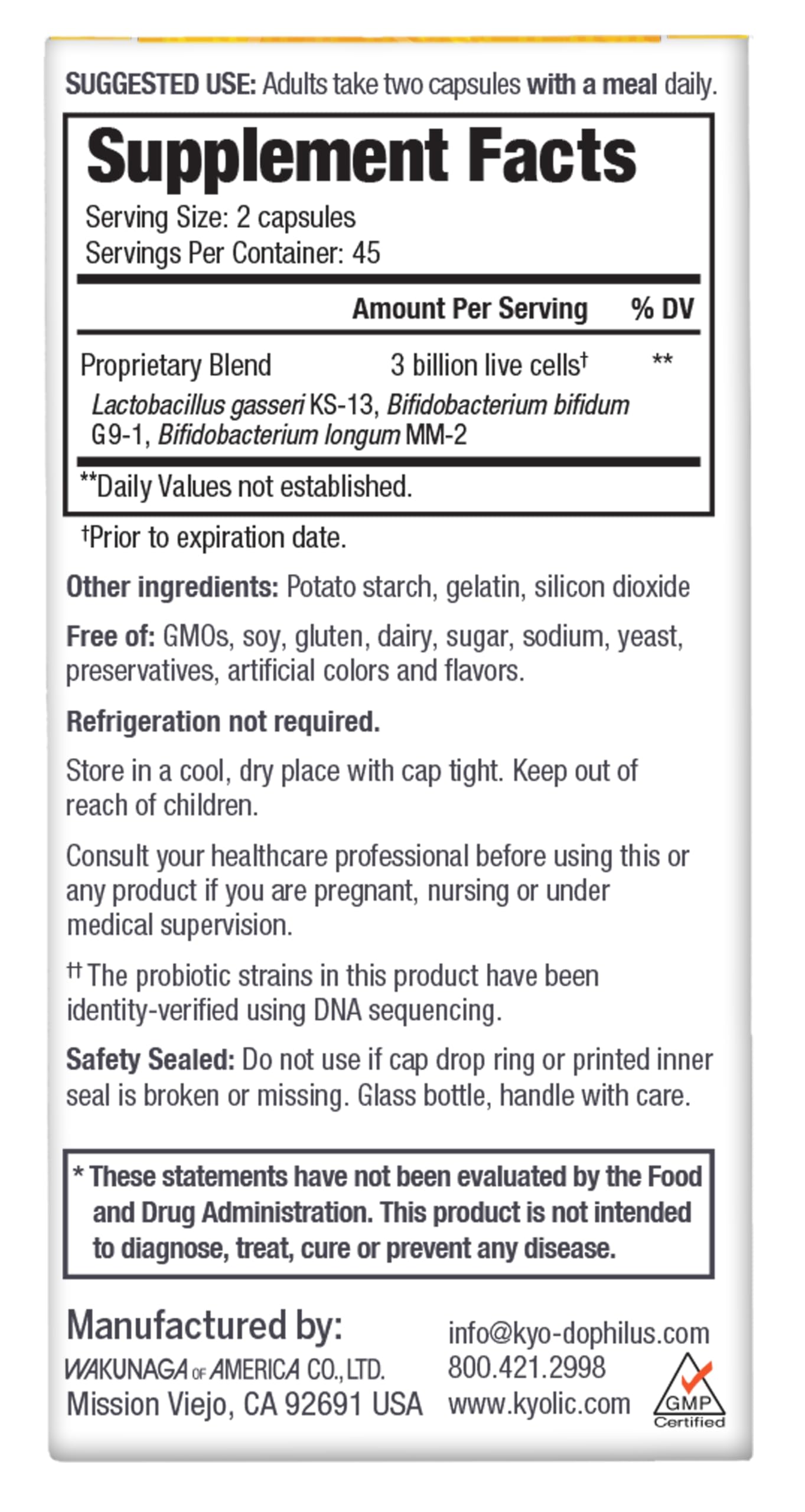 Kyolic Kyo-Dophilus Daily Probiotic for Immune Health | Digestive Support