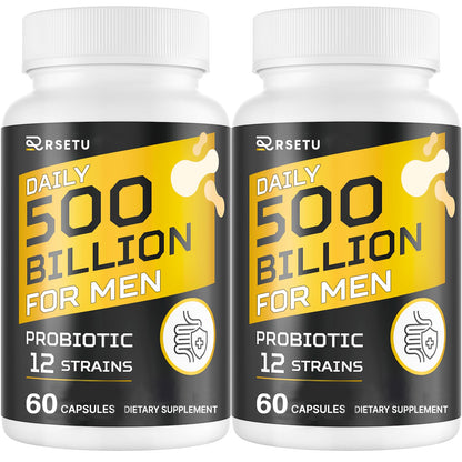 RSETU Probiotics for Men – 500B CFUs, 12 Strains, Turmeric Cranberry Goji