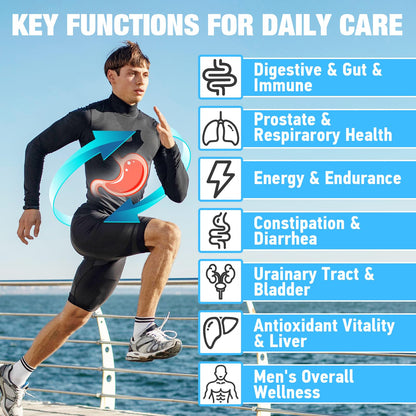Probiotics for Men - 500B CFU, 12 Strains, Gut & Digestive Health, Energy, Prostate & Urinary Support | 60 Caps
