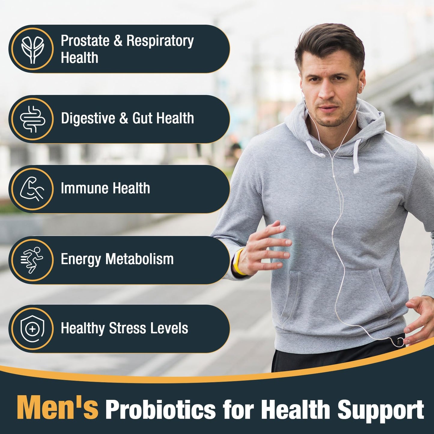 Probiotics for Men – 500B CFU, 12 Strains, 60 Capsules