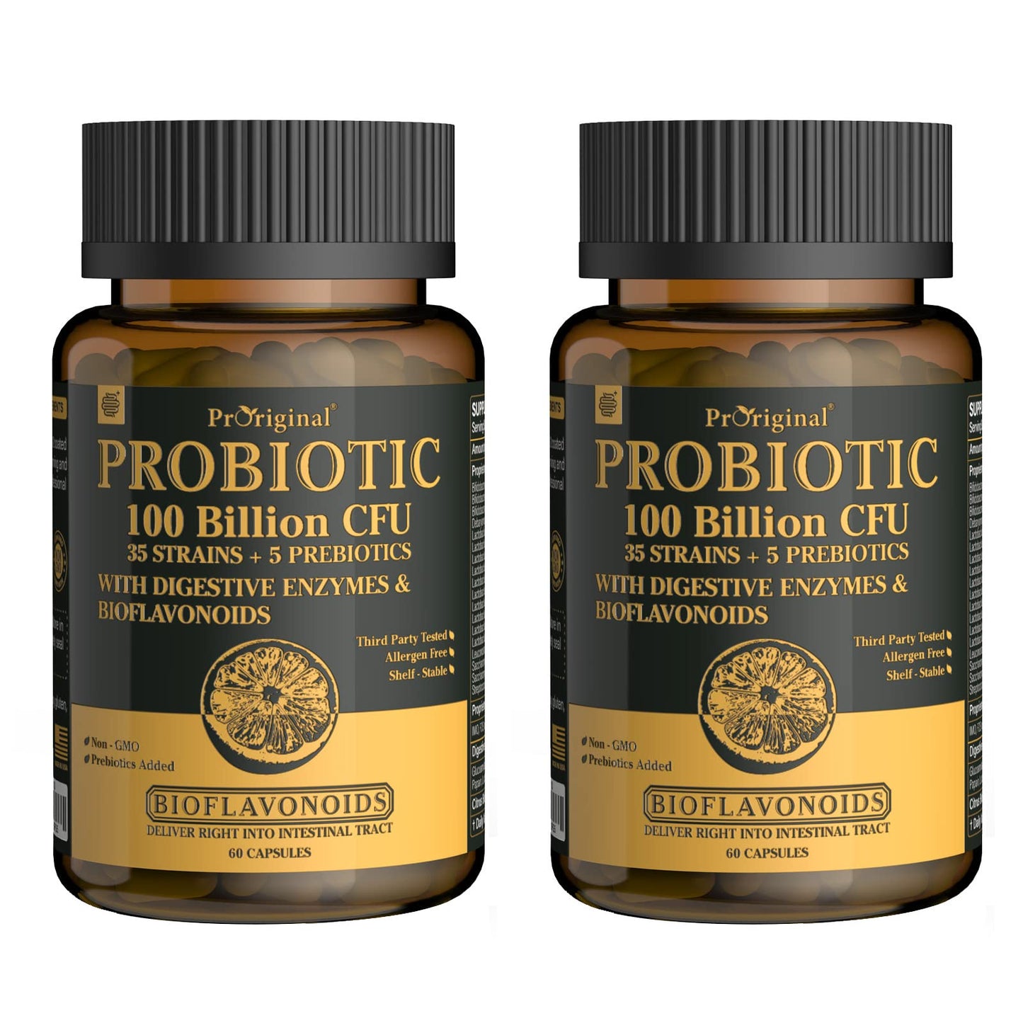 Proriginal Probiotics with Prebiotics — 100 Billion CFU, 35 Strains, Vegan, Non-GMO, 120 Capsules