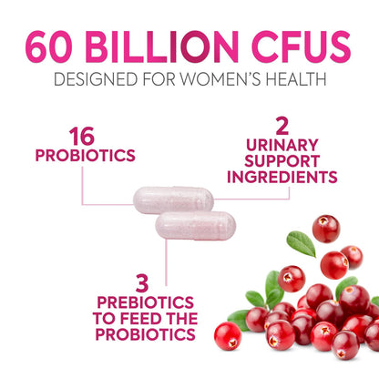 Probiotics for Women | 50 Billion CFU, 16 Strains | Digestive & Vaginal Health | 120 Capsules