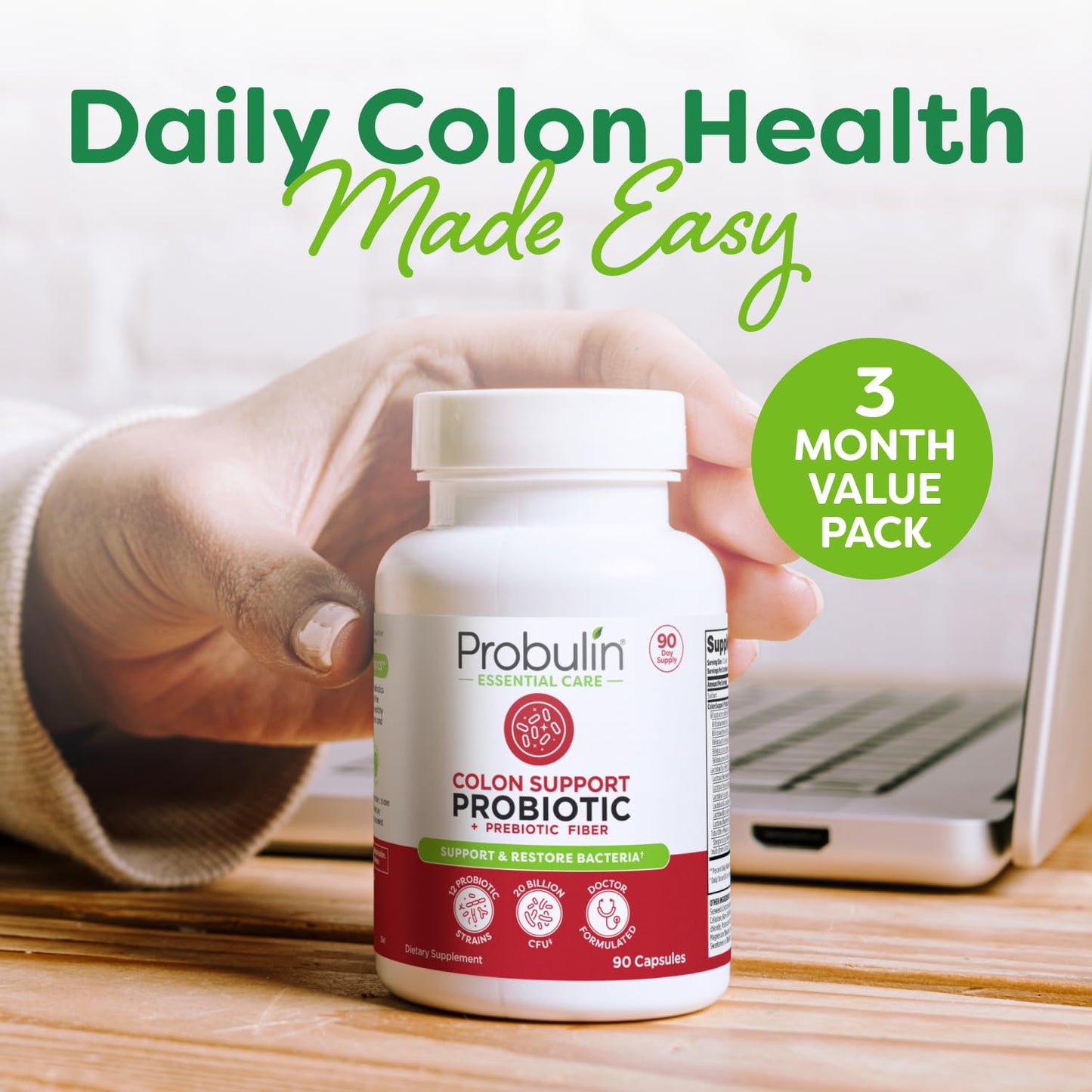 Probulin Colon Support Probiotic - 20B CFU, 90 Vegan Capsules