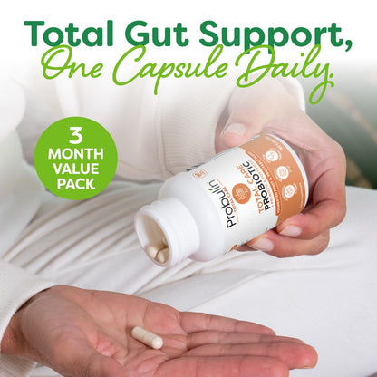 Probulin Total Care Probiotic | 20 Billion CFU, Gut, Digestive & Immune Support, 90-Count Vegan Capsules