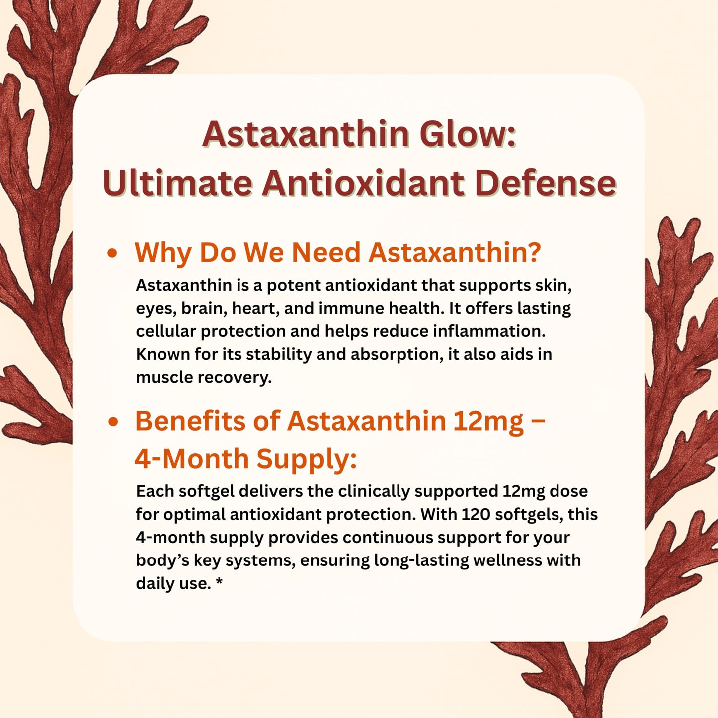 Micro Ingredients Astaxanthin 12mg – 120 Softgels (4 Month Supply) – Non-GMO, Soy Free