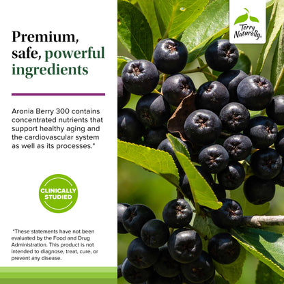 Terry Naturally Aronia Berry 300 – Antioxidant Support for Heart & Cellular Health – Vegan & Gluten-Free – 30 Capsules