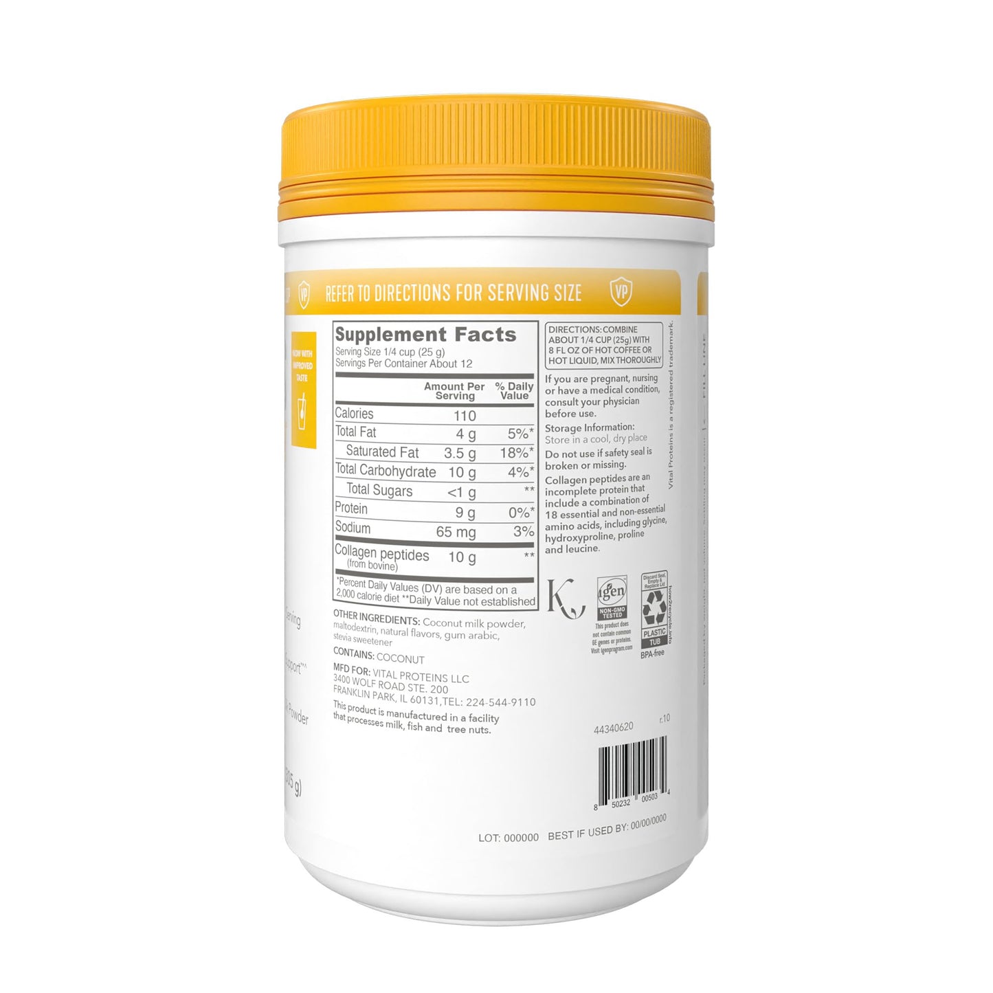 Vital Proteins Collagen Peptides Powder - Vanilla Coffee Creamer for Hair & Nails