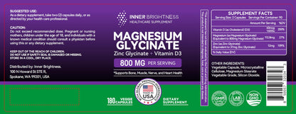 Magnesium Glycinate with Zinc & Vitamin D3 – Sleep, Immune & Heart Health